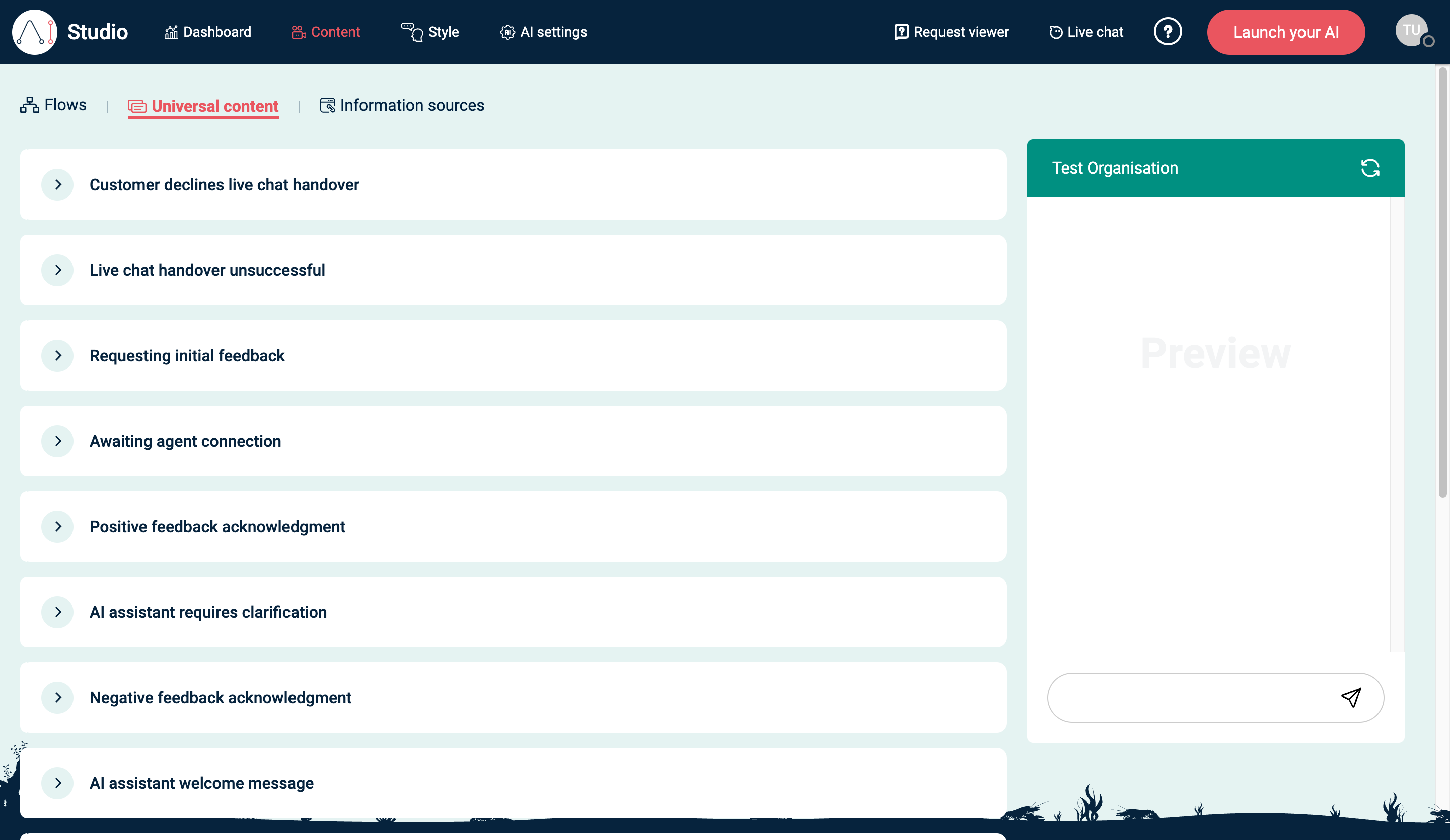 Universal content in EBI's AI Studio